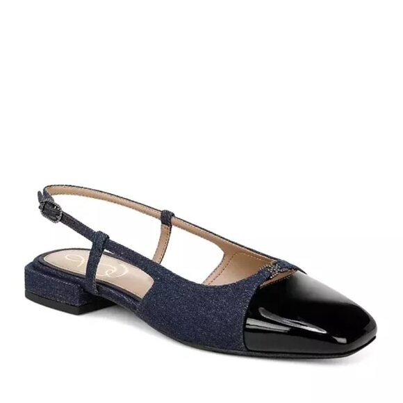 Sam Edelman Women's Kara Slingback Cap Toe Flat Shoes - Picture 1 of 3